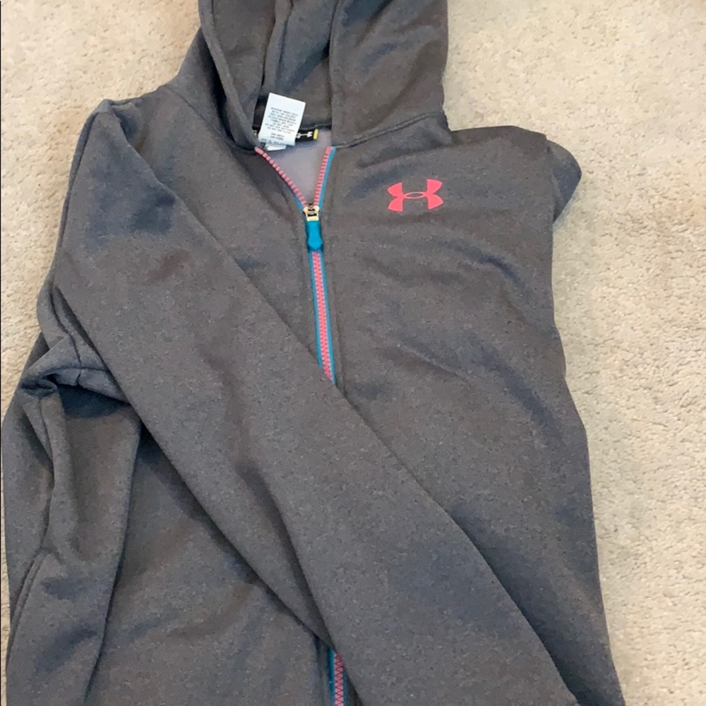 Girls youth large under armor zip up